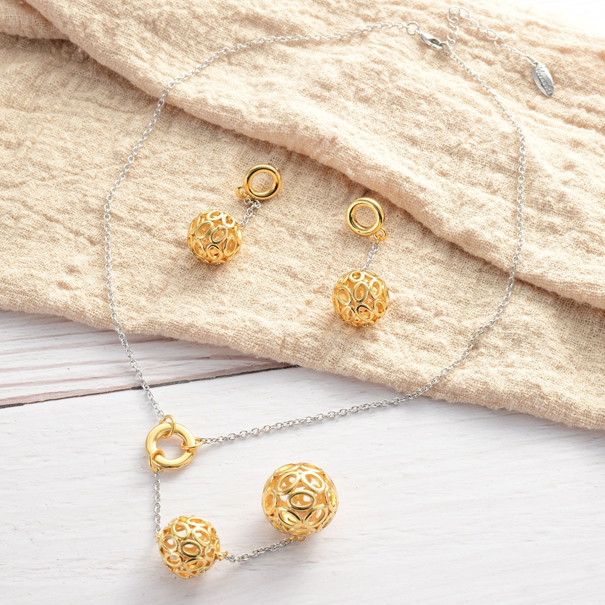 Sparkly Dubai Zinc Alloy Necklace And Earring Set