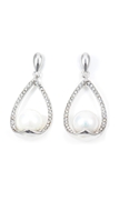 Picture of Delicate Platinum Plated Venetian Pearl Earrings