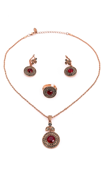 Picture of Innovative And Creative Crystal Red 3 Pieces Jewelry Sets