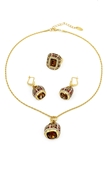 Picture of Delicate Coffee Gold Plated 3 Pieces Jewelry Sets