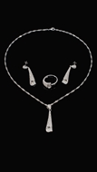 Picture of Modern Platinum Plated Brass 3 Pieces Jewelry Sets