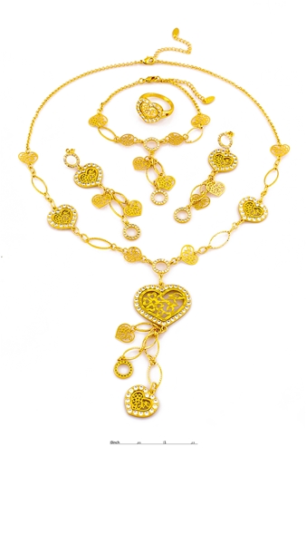 Picture of Well Designed Gold Plated Brass 4 Pieces Jewelry Sets
