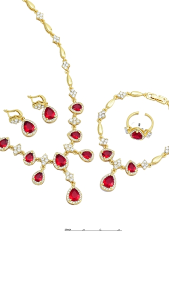Picture of Customized  Crystal Gold Plated 4 Pieces Jewelry Sets
