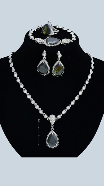 Picture of Touching Green Drop 4 Pieces Jewelry Sets