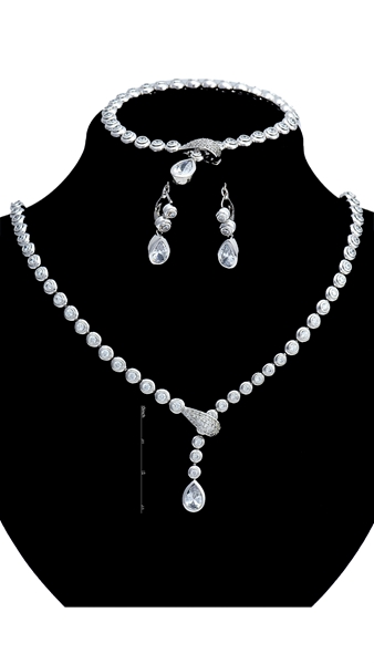 Picture of Superior Geometric Cubic Zirconia 3 Pieces Jewelry Sets