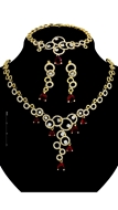 Picture of Wholesale Online Gold Plated Multi Stone 3 Pieces Jewelry Sets