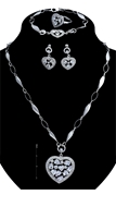 Picture of Unique And Creative Valentine's Day Platinum Plated 3 Pieces Jewelry Sets