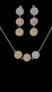 Picture of Cute Designed Transparent Multi-Tone Plated 2 Pieces Jewelry Sets
