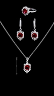Picture of Charming Red Cubic Zirconia 3 Pieces Jewelry Sets