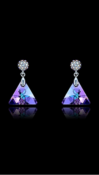 Picture of Premium Platinum Plated Swarovski Element Drop & Dangle