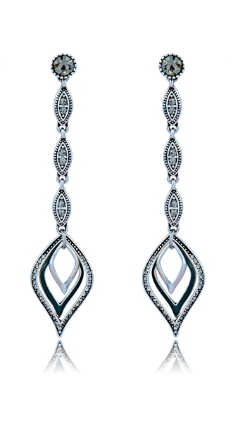 Picture of Best China Platinum Plated Dubai Style Drop & Dangle