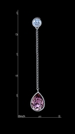 Picture of Delicate Curvy Platinum Plated Purple Drop & Dangle