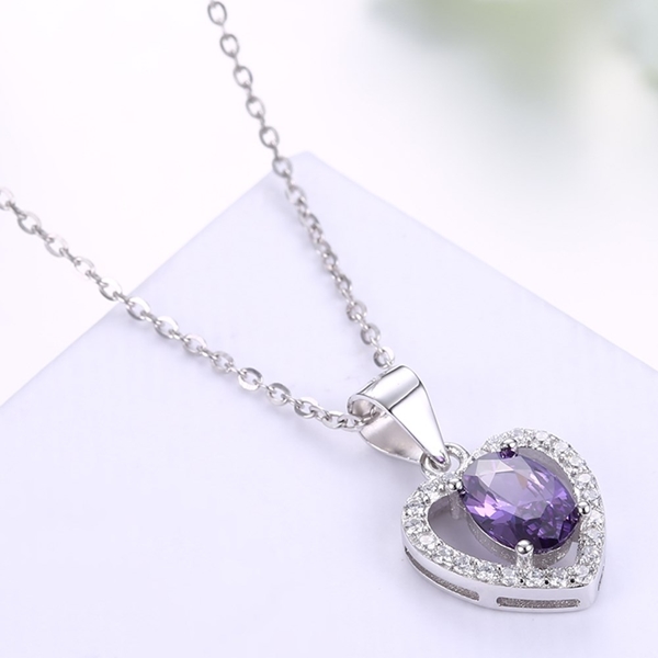 Picture of The Latest Designed Platinum Plated Purple Necklaces & Pendants