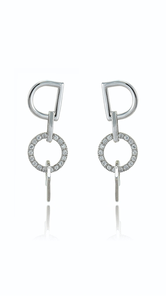 Picture of Enchanting Platinum Plated Cubic Zirconia Drop & Dangle