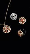 Picture of The Youthful And Fresh Style Of Cubic Zirconia Multi-Tone Plated 3 Pieces Jewelry Sets