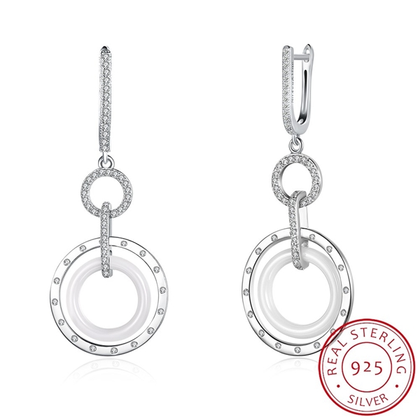 Picture of Low Price White Platinum Plated Drop & Dangle
