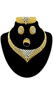 Picture of The Youthful And Fresh Style Of Rhinestone African Style 4 Pieces Jewelry Sets