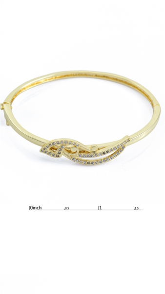 Picture of Beautiful Shaped Multi Stone Brass Bangles