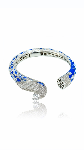 Picture of Sparkling And Fresh Colored Platinum Plated Luxury Bangles