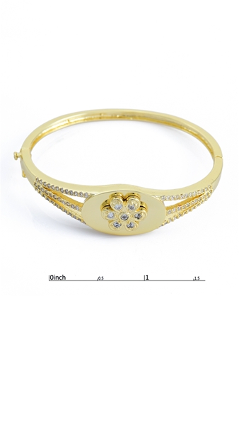 Picture of Wholesale Online Gold Plated Floral Bangles