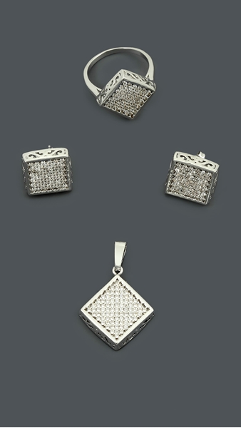 Picture of Fashionable And Modern Platinum Plated Geometric 3 Pieces Jewelry Sets