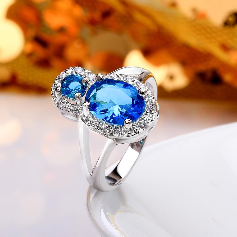 High Rated Blue Platinum Plated Fashion Rings