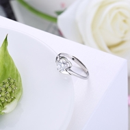 Picture of Sparkling And Fresh Colored Platinum Plated White Fashion Rings