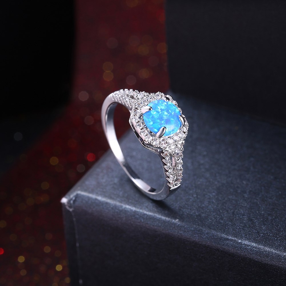 Online Blue Platinum Plated Fashion Rings