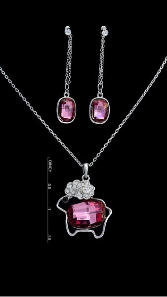 Picture of Delicate Zine-Alloy Swarovski Element 2 Pieces Jewelry Sets