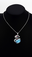 Picture of Noble Designed Swarovski Element Sea Blue Necklaces