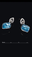 Picture of Best Sea Blue Platinum Plated Drop & Dangle