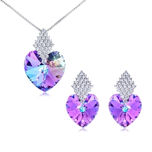 Show details for Small Love & Hearts Necklace And Earring Sets 2BL050489S