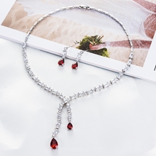 Show details for  Wedding Cubic Zirconia Necklace And Earring Sets 1JJ050940S