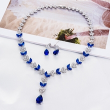 Show details for  Cubic Zirconia Luxury Necklace And Earring Sets 1JJ050947S