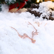 Picture of Copper Or Brass Cubic Zirconia Short Chain Necklaces 3LK053782N