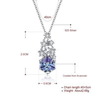 Picture of 925 Sterling Silver Swarovski Element Pendant Necklaces 3LK054356N