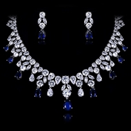 Picture of Cubic Zirconia Big Necklace And Earring Sets 1JJ054503S