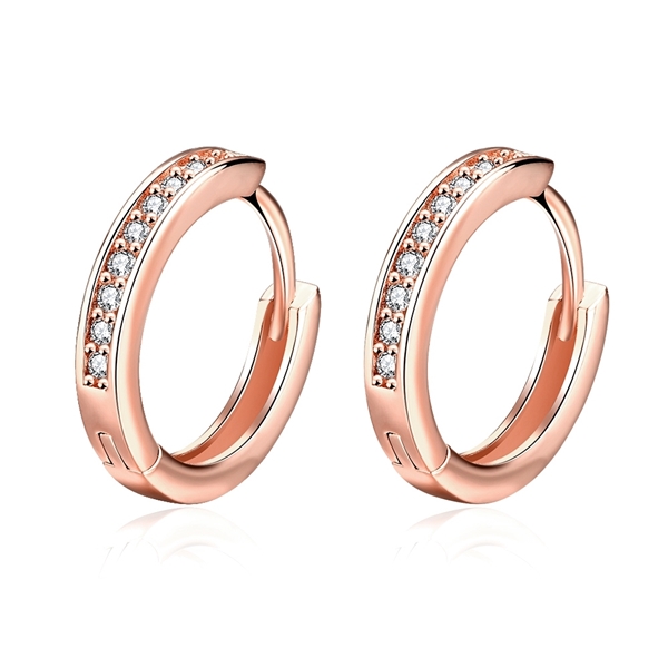 Nickel Free Rose Gold Plated Casual Small Hoop Earrings with No-Risk Refund