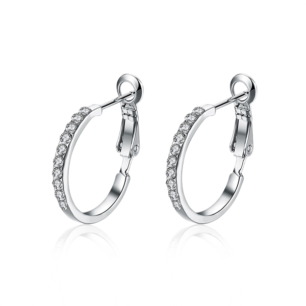 Picture of New Season White Cubic Zirconia Small Hoop Earrings with SGS/ISO Certification