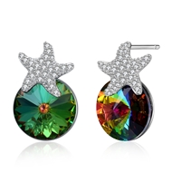 Picture of Hypoallergenic Platinum Plated Swarovski Element Stud Earrings with Easy Return