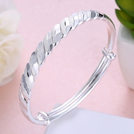 Picture of Attractive Platinum Plated 925 Sterling Silver Fashion Bangle with Unbeatable Quality
