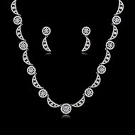 Picture of Impressive White Cubic Zirconia Necklace and Earring Set with Low MOQ