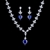 Picture of New Cubic Zirconia Blue Necklace and Earring Set