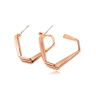 Picture of Popular Big Rose Gold Plated Big Hoop Earrings