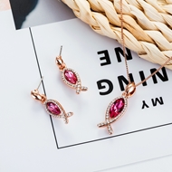 Picture of Zinc Alloy Pink Necklace and Earring Set Factory Direct Supply