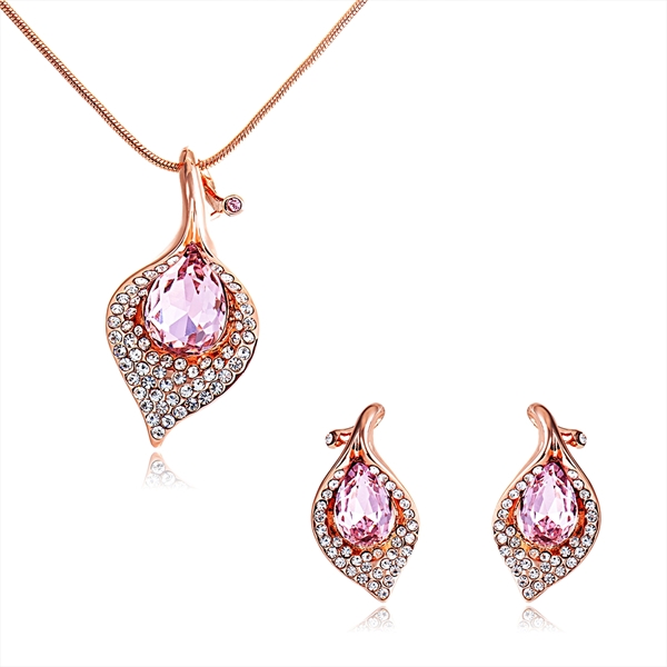 Picture of Casual Artificial Crystal Necklace and Earring Set with Beautiful Craftmanship