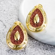 Picture of New Season Gold Plated Big Stud Earrings with SGS/ISO Certification