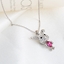 Show details for Delicate Small Pink Pendant Necklace