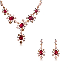 Show details for Affordable Zinc Alloy Rose Gold Plated Necklace and Earring Set in Exclusive Design