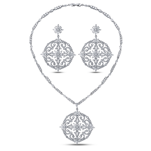 Picture of Charming Brass Hollow Out 2 Pieces Jewelry Sets